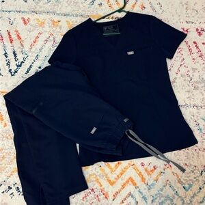 Figs Navy Blue Scrub Set